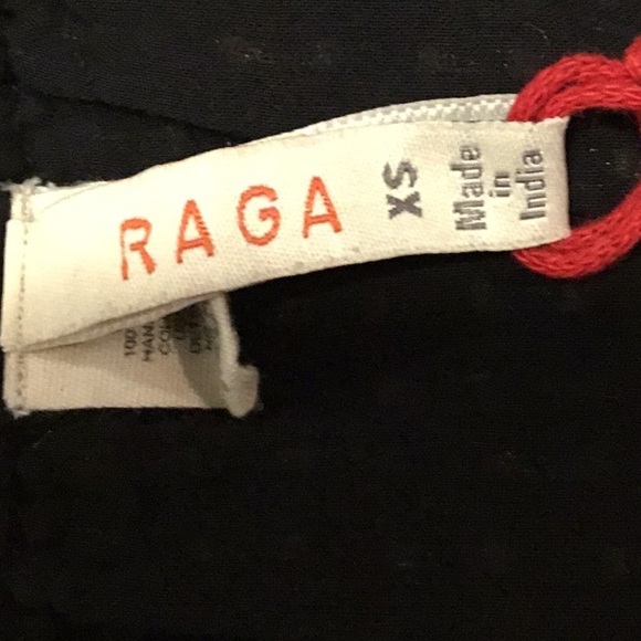 RAGA Black Cotton Gold Sequin Embroidered Maxi Dress Festival XS - Picture 12 of 16